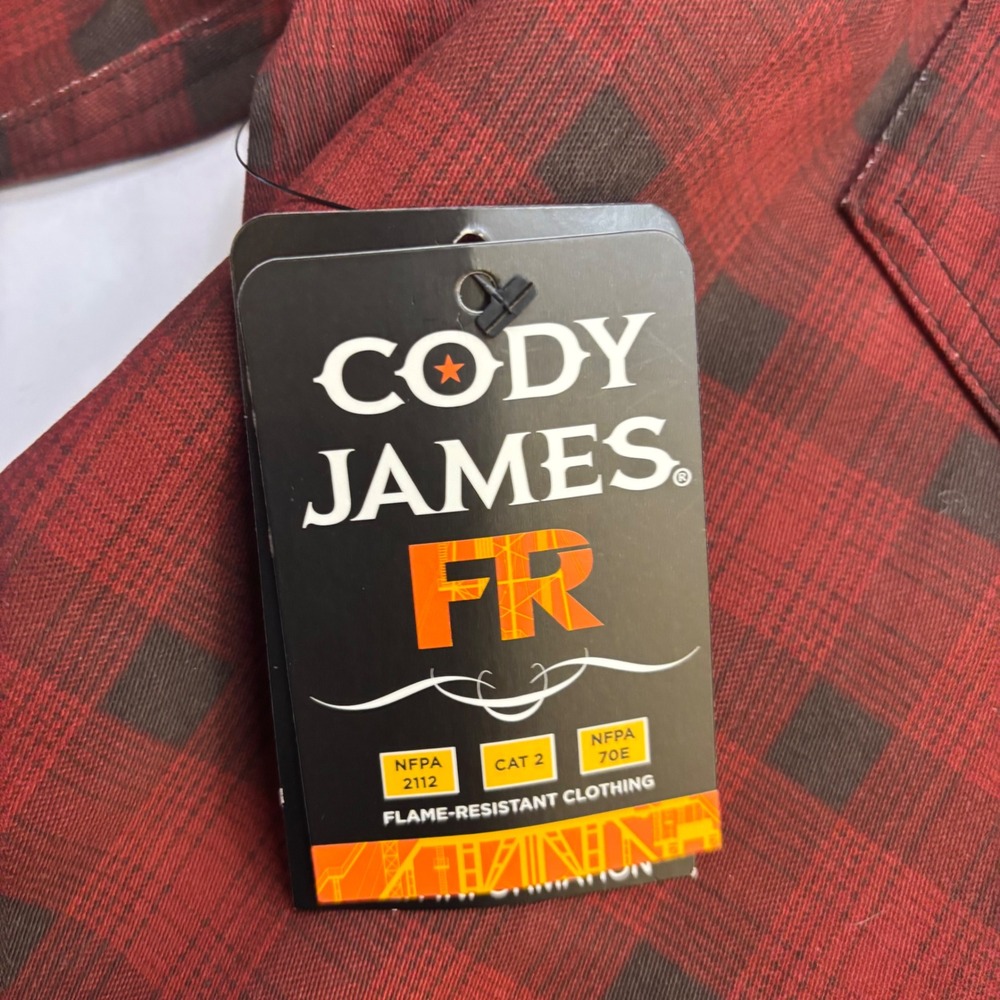 Cody James FR Mens Red Plaid Flame Resistant Western Snap Work Shirt 2XL NEW - Picture 13 of 14